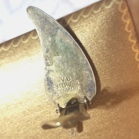 DENMARK VOLMER BAHNER VTG Sterling Enameled Earrings - Picture 4 of 6